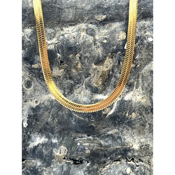Gold Herringbone Necklace - Picture 4 of 8